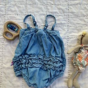 Ruffle Butts One Pieces - Denim bubble romper size 3-6 mos. Ruffle Butts One Pieces - Denim bubble romper size 3-6 mos.
